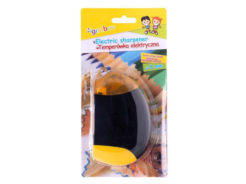Strúhadlo GIMBOO elektrické, jednoduché, blister, mix farieb