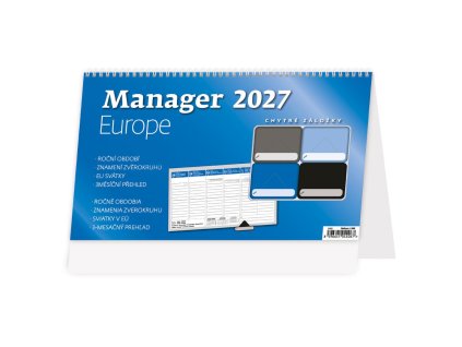Stolový kalendár stĺpcový 30,1x18 cm - Manager Europe 2027