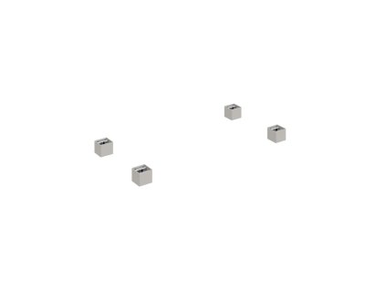 Rektifikačné nožičky, kovové, 6x6 cm, 4 ks