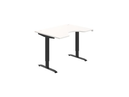 Pracovný stôl Motion Ergo, ZO, 2S, 120x70,5-120,5x90 cm, biela/čierna