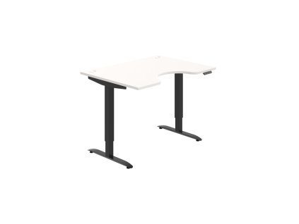 Pracovný stôl Motion Ergo, PO, 2S, 120x70,5-120,5x90 cm, biela/čierna