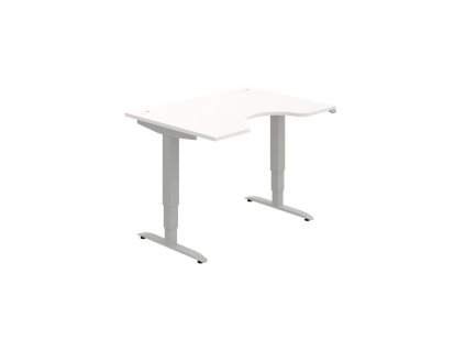 Pracovný stôl Motion Ergo, ZO, 3S, 120x61-128x90 cm, biela/sivá