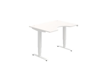 Pracovný stôl Motion Ergo, ZO, 3S, 120x61-128x90 cm, biela/biela