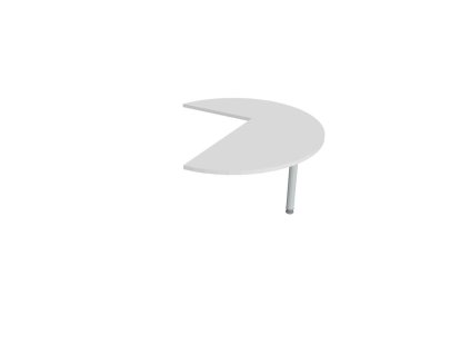 Doplnkový stôl Flex, pravý, 120x75,5x(60x80) cm, biela/kov