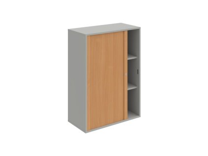 Policová skriňa Drive, 80x111x40 cm, buk/sivá, zámok