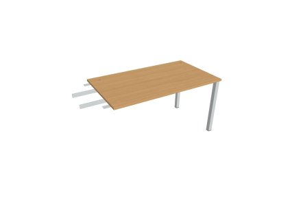 Pracovný stôl Uni, reťaziaci, 140x75,5x80 cm, buk/sivá