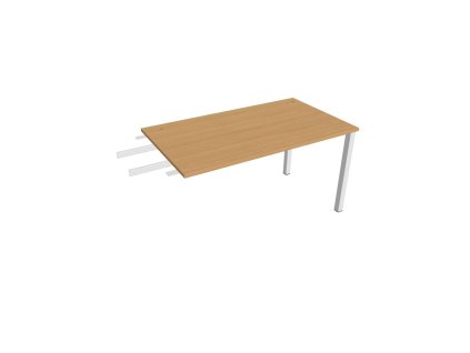 Pracovný stôl Uni, reťaziaci, 140x75,5x80 cm, buk/biela