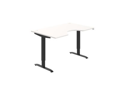 Pracovný stôl Motion Ergo, ZO, 2S, 140x70,5-120,5x90 cm, biela/čierna