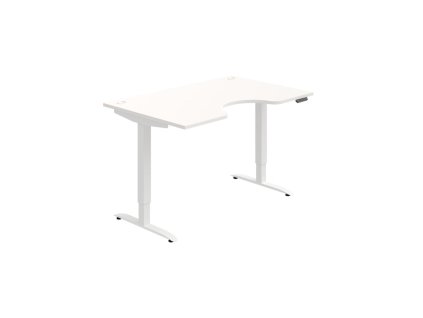 Pracovný stôl Motion Ergo, PO, 2S, 140x70,5-120,5x90 cm, biela/biela