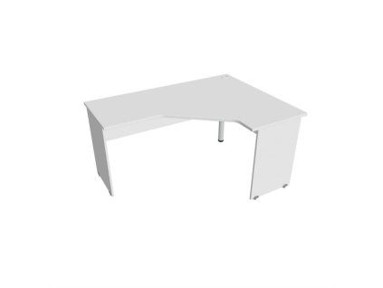 Pracovný stôl Gate, ergo, ľavý, 160x75,5x120 cm, biely/biely