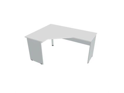 Pracovný stôl Gate, ergo, pravý, 160x75,5x120 cm, biely/sivý