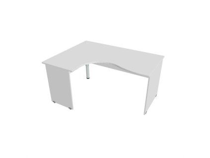 Pracovný stôl Gate, ergo, pravý, 160x75,5x120 cm, biely/biely