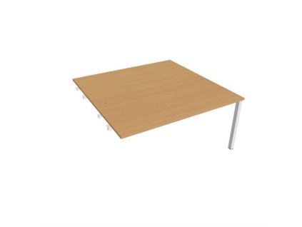 Pracovný stôl Uni k pozdĺ. reťazeniu, 160x75,5x160 cm, buk/biela