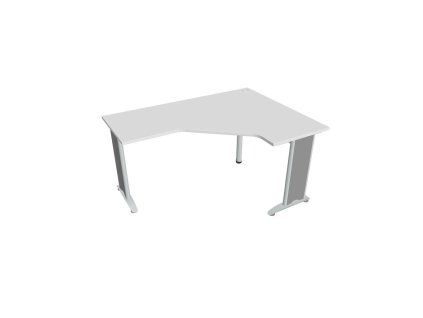 Pracovný stôl Flex, ergo, ľavý, 160x75,5x120 (60x60) cm, biela/kov