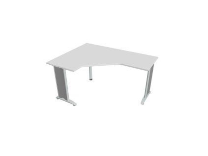 Pracovný stôl Flex, ergo, pravý, 160x75,5x120 (60x60) cm, biela/kov