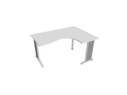 Pracovný stôl Flex, ergo, ľavý, 160x75,5x120 (80x60) cm, biela/kov