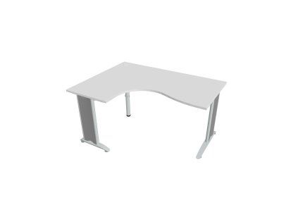Pracovný stôl Flex, ergo, pravý, 160x75,5x120 (60x80) cm, biela/kov