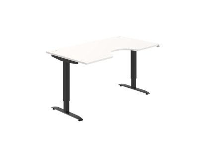 Pracovný stôl Motion Ergo, ZO, 2S, 160x70,5-120,5x90 cm, biela/čierna