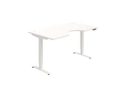 Pracovný stôl Motion Ergo, PO, 2S, 160x70,5-120,5x90 cm, biela/biela