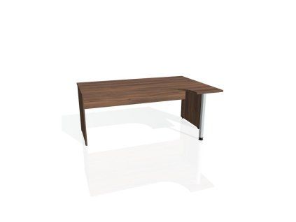 Pracovný stôl Gate, ergo, ľavý, 180x75,5x120 cm, orech/orech