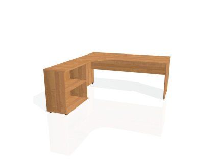 Pracovný stôl Gate, ergo, pravý, 180x75,5x200 cm, jelša/jelša