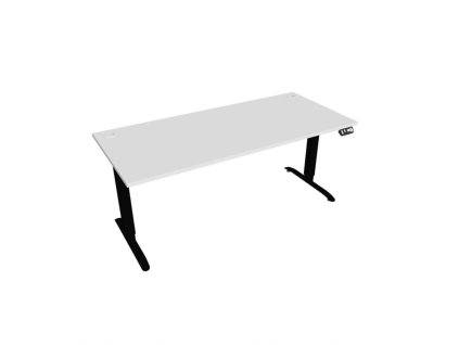 Pracovný stôl Motion, PO, 2S, 180x70,5-120,5x80 cm, biela/čierna