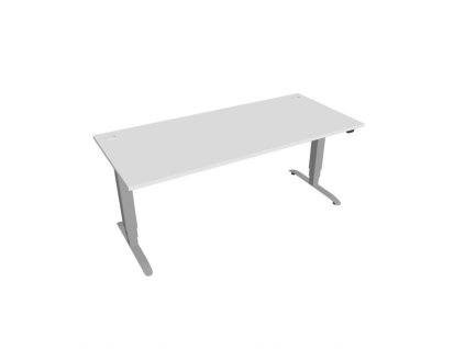 Pracovný stôl Motion, ZO, 3S, 180x61 - 128x80 cm, biela/sivá