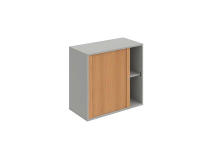 Policová skriňa Drive, zámok, 80x74x40 cm, buk/sivá