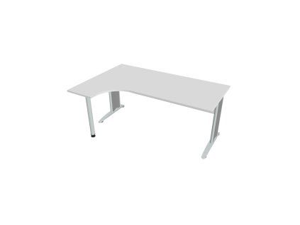 Pracovný stôl Cross, ergo, pravý, 180x75,5x120 cm, biela/kov