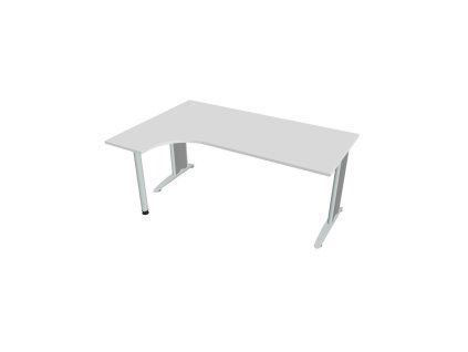 Pracovný stôl Flex, ergo, pravý, 180x75,5x120 (40x80) cm, biela/kov