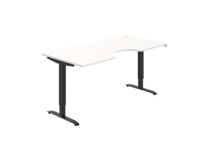 Pracovný stôl Motion Ergo, ZO, 2S, 180x70,5-120,5x90 cm, biela/čierna