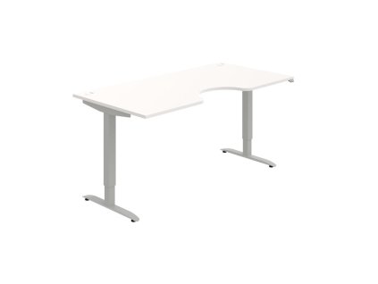 Pracovný stôl Motion Ergo, ZO, 2S, 180x70,5-120,5x90 cm, biela/sivá