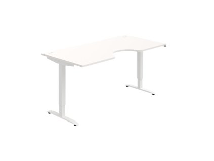 Pracovný stôl Motion Ergo, ZO, 2S, 180x70,5-120,5x90 cm, biela/biela