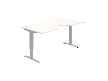 Pracovný stôl Motion Ergo, ZO, 3S, 180x61-128x90 cm, biela/sivá