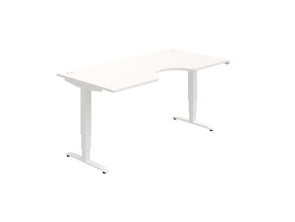 Pracovný stôl Motion Ergo, ZO, 3S, 180x61-128x90 cm, biela/biela