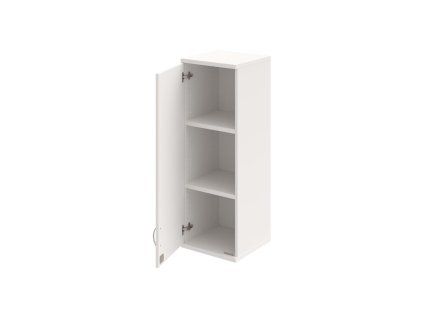 Policová skriňa Strong, zámok, L, horná, 40x115,2x40 cm, biela/biela
