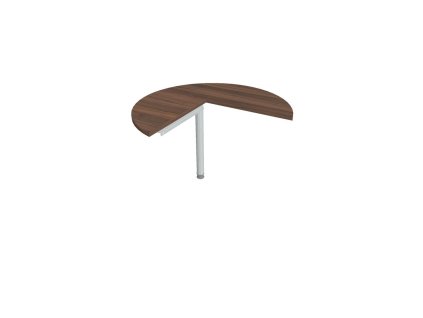 Doplnkový stôl Cross, pravý, 100x75,5x(60x60) cm, orech/kov