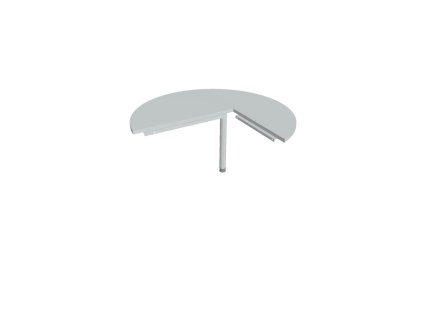 Doplnkový stôl Cross, ľavý, 120x75,5x(80x60) cm, sivá/kov