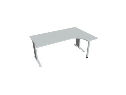 Pracovný stôl Cross, ergo, ľavý, 180x75,5x120 cm, sivá/kov
