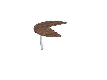 Doplnkový stôl Flex, ľavý, 100,0x75,5x(60x60) cm, orech/kov