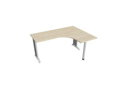 Pracovný stôl Flex, ergo, ľavý, 160x75,5x120 (60x60) cm, agát/kov