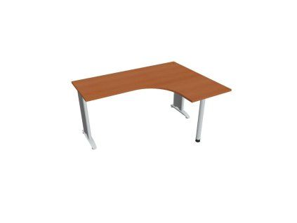 Pracovný stôl Flex, ergo, ľavý, 160x75,5x120 (60x60) cm, čerešňa/kov