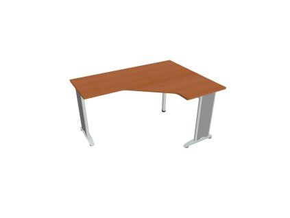 Pracovný stôl Flex, ergo, ľavý, 160x75,5x120 (60x60) cm, čerešňa/kov