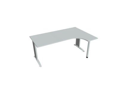Pracovný stôl Flex, ergo, ľavý, 180x75,5x120 (80x40) cm, sivá/kov