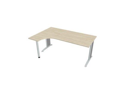 Pracovný stôl Flex, ergo, pravý, 180x75,5x120 (40x80) cm, agát/kov