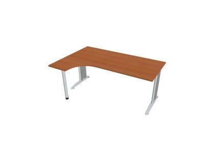 Pracovný stôl Flex, ergo, pravý, 180x75,5x120 (40x80) cm, čerešňa/kov