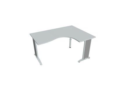 Pracovný stôl Flex, ergo, ľavý, 160x75,5x120 (80x60) cm, sivá/kov