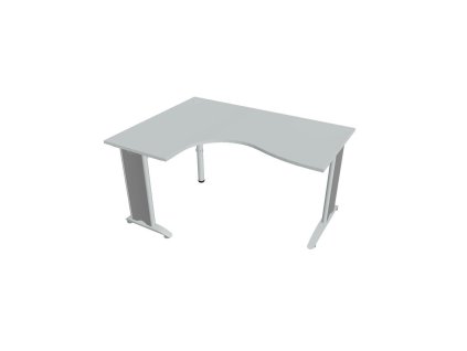Pracovný stôl Flex, ergo, pravý, 160x75,5x120 (60x80) cm, sivá/kov