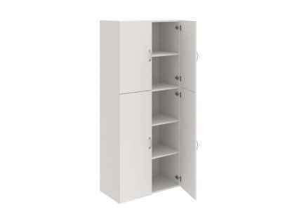Policová skriňa Drive, 80x185x42 cm, biela/biela