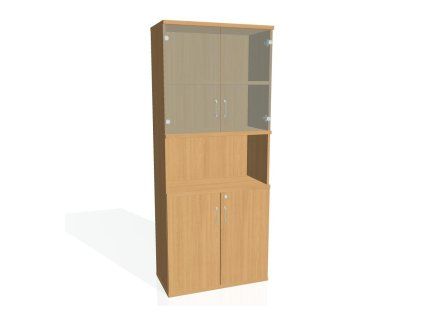 Policová skriňa Strong, zámok, 80x192x40 cm, buk/buk